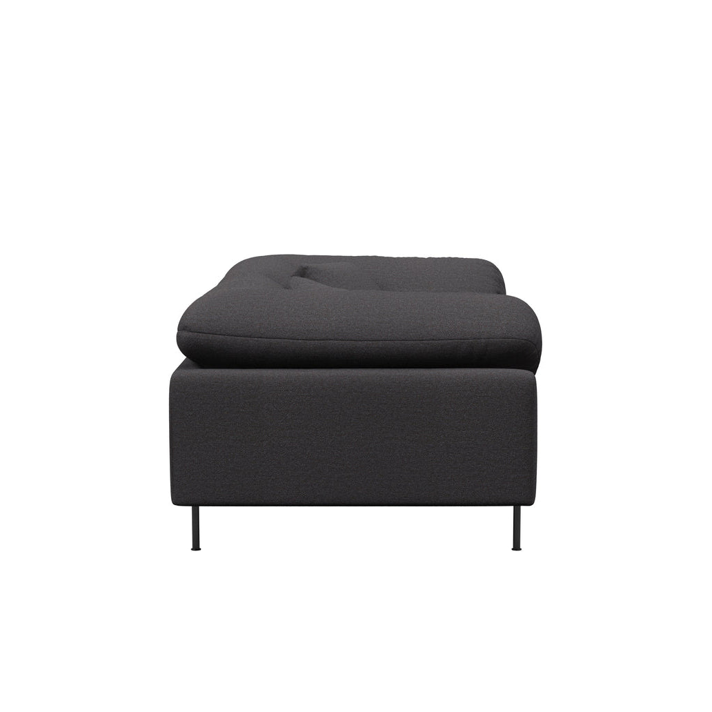 WOUD Collar 2 Seater Sofa in brown upholstered fabric on a wood frame designed by Yonoh studio, Danish design