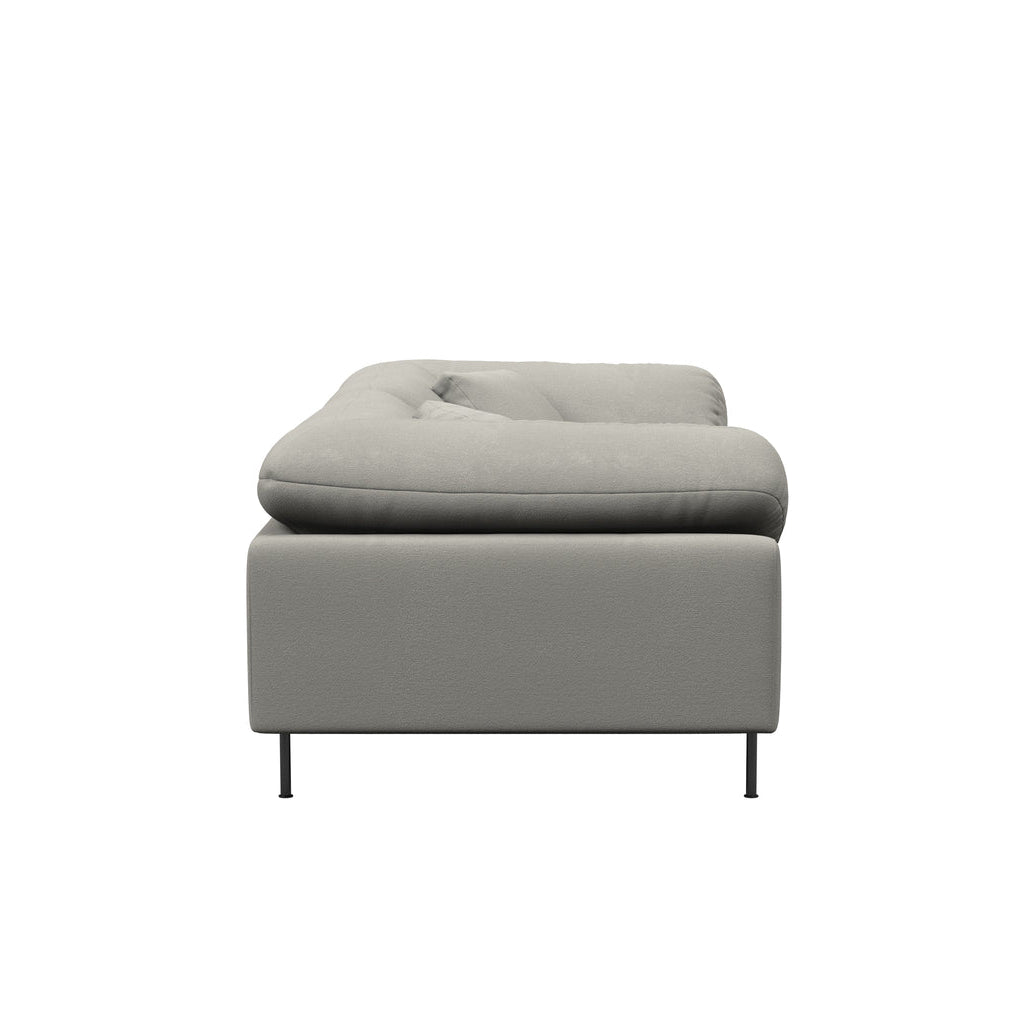 WOUD Collar 2.5 Seater Sofa in white upholstered fabric on a wood frame designed by Yonoh studio, Danish design