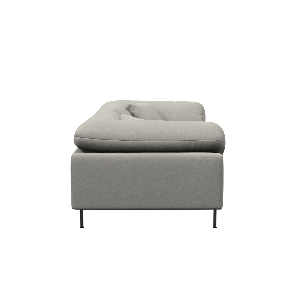 WOUD Collar 3 Seater Sofa in white upholstered fabric on a wood frame designed by Yonoh studio, Danish design