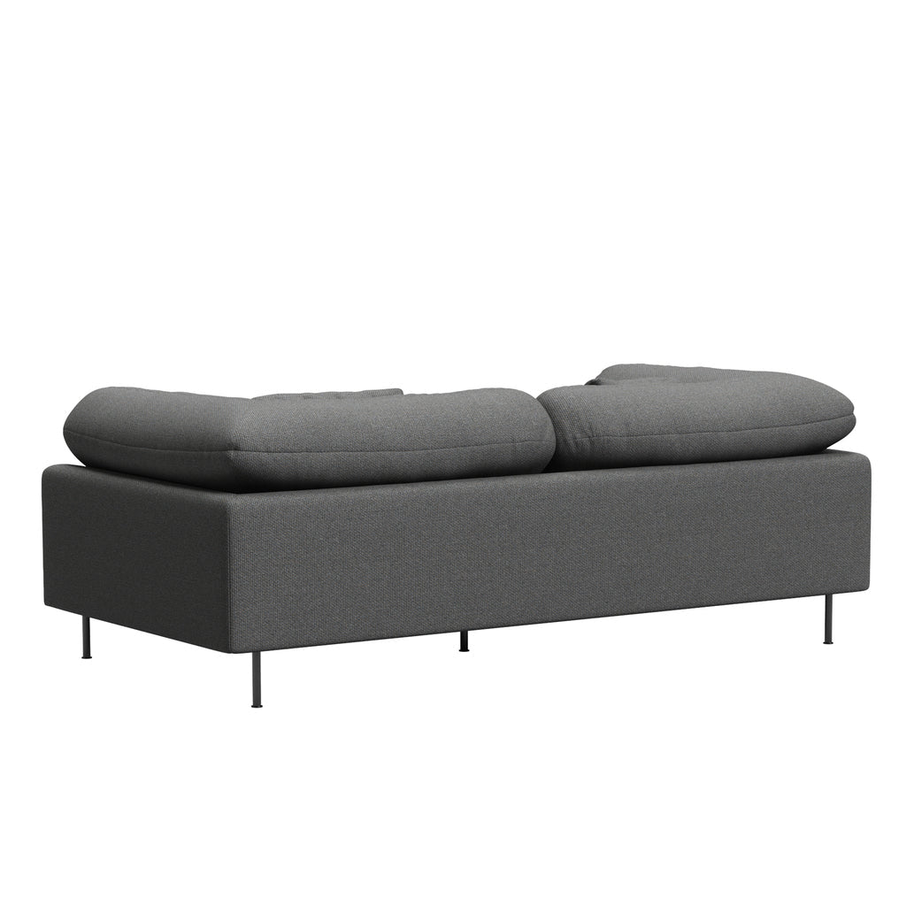 WOUD Collar 2 Seater Sofa in grey upholstered fabric on a wood frame designed by Yonoh studio, Danish design