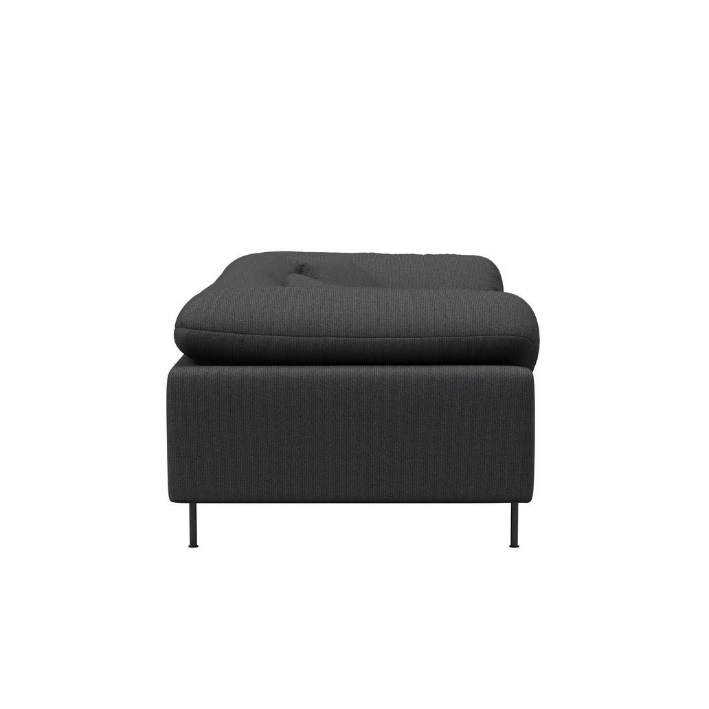 WOUD Collar 2 Seater Sofa in grey upholstered fabric on a wood frame designed by Yonoh studio, Danish design