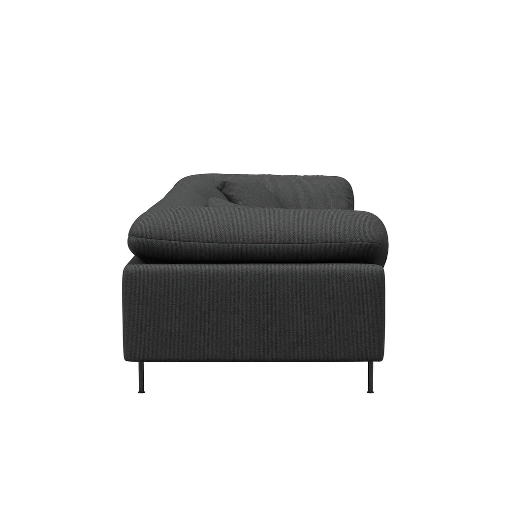 WOUD Collar 3 Seater Sofa in grey upholstered fabric on a wood frame designed by Yonoh studio, Danish design