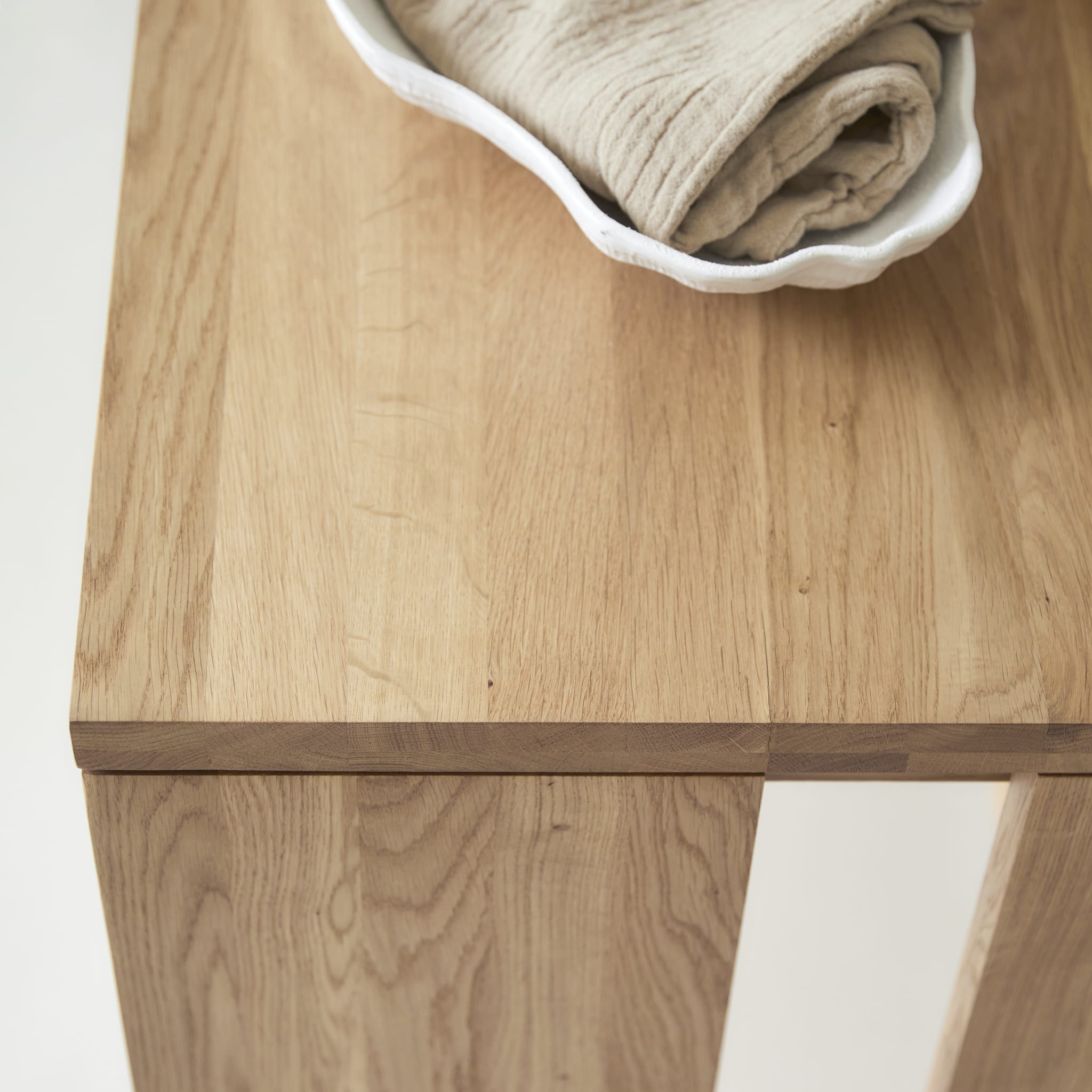 Tikamoon Eden desk in solid oak, rear view