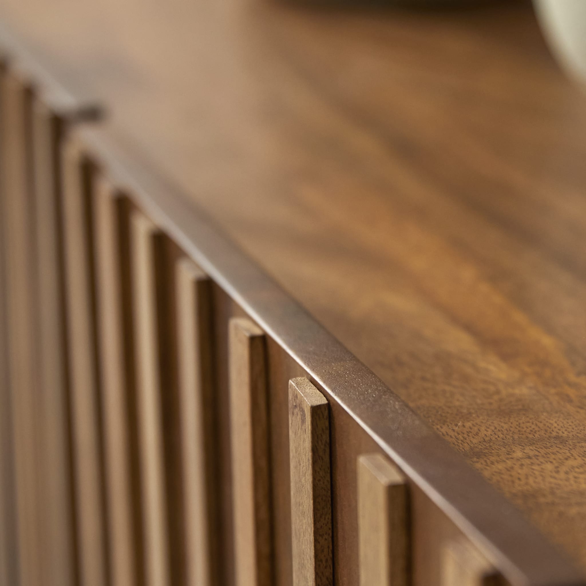 Tikamoon Milo TV stand in solid mango wood, alternate angle
