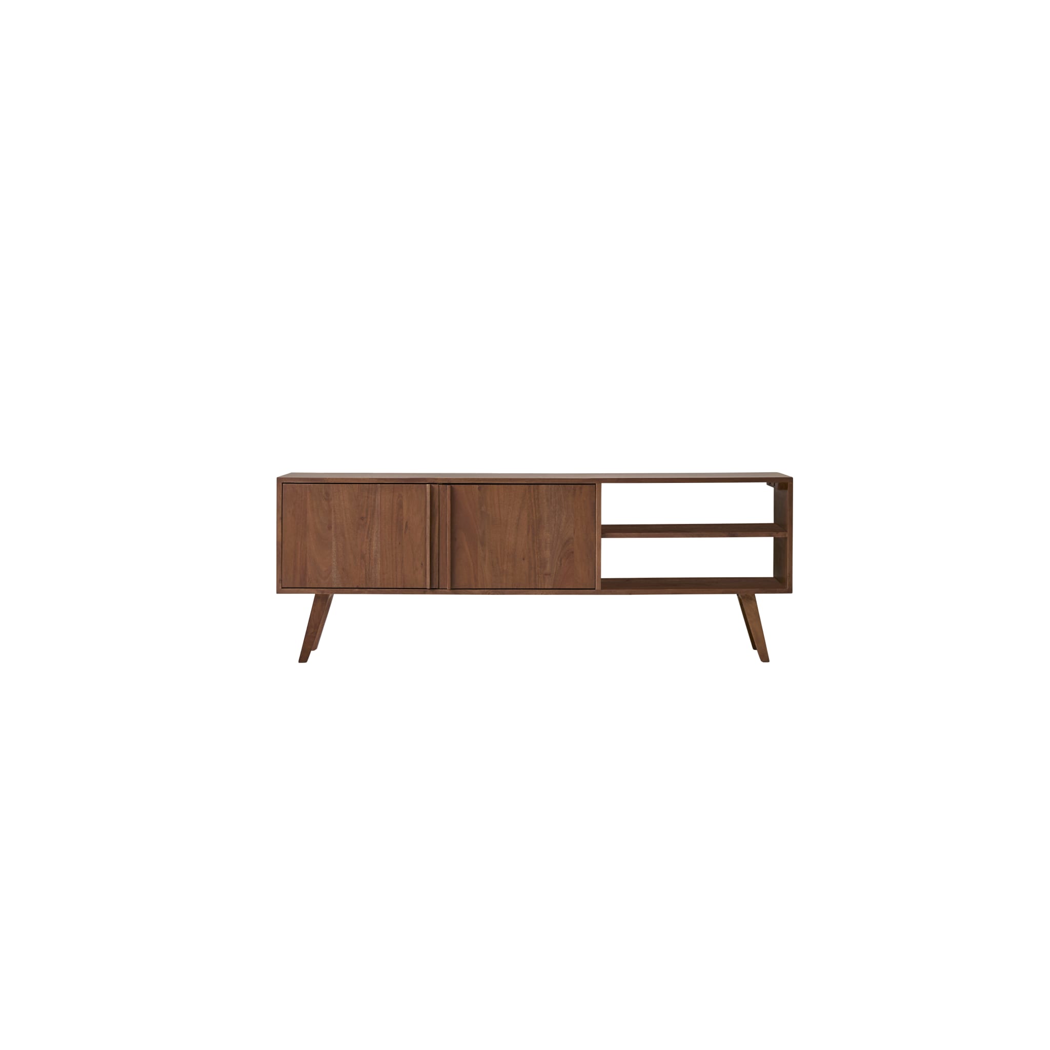Close-up of acacia wood grain on the Tikamoon Niels TV stand