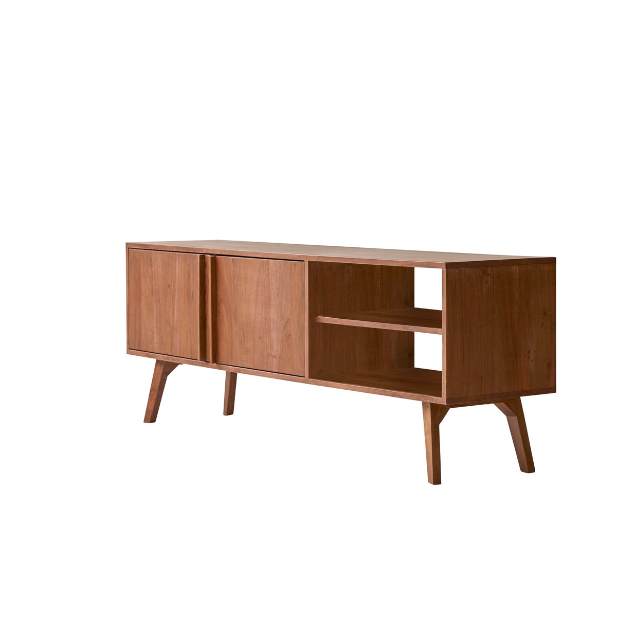 Close-up of drawer front and pull on the Tikamoon Niels TV stand