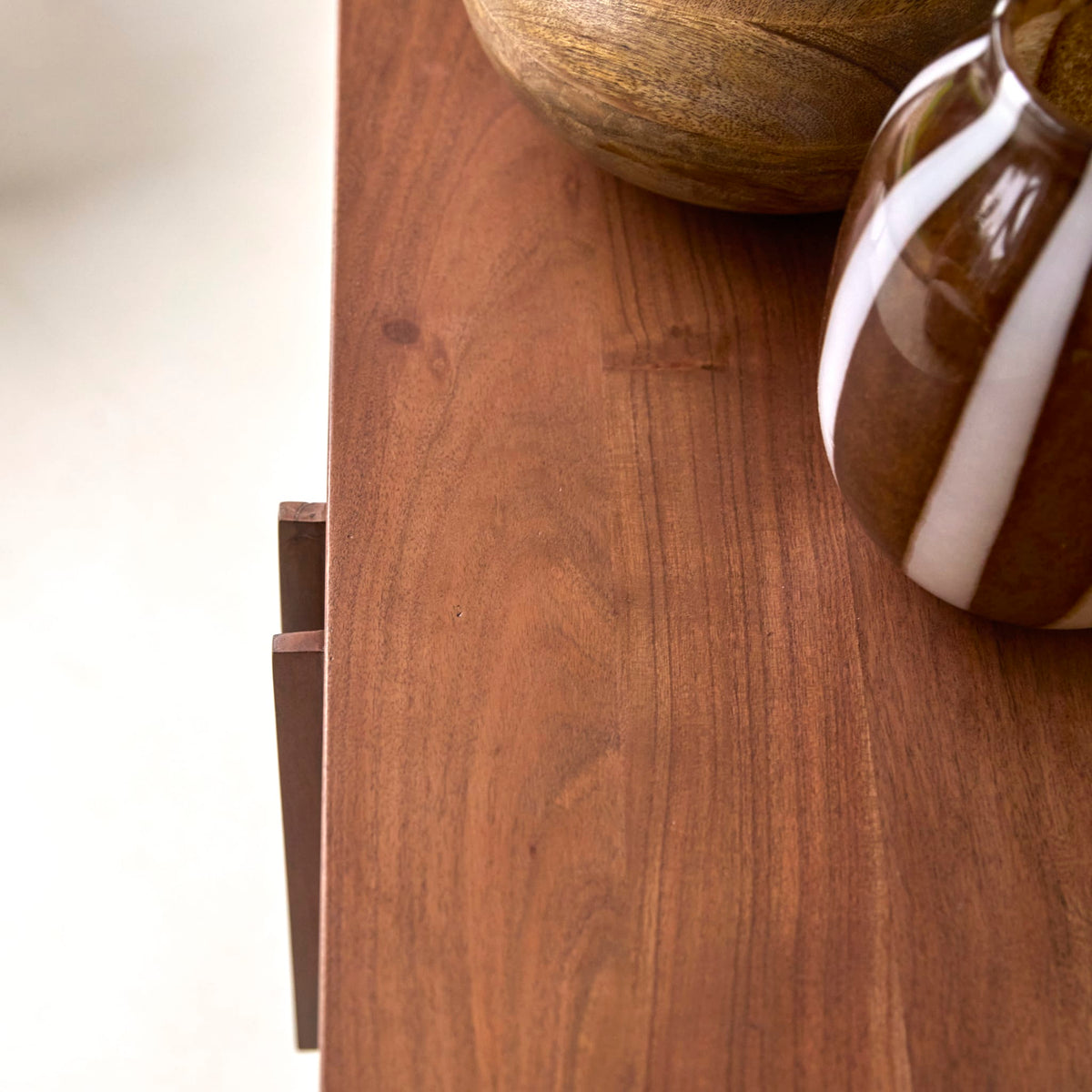 Tikamoon Niels TV stand in solid acacia wood, alternate angle