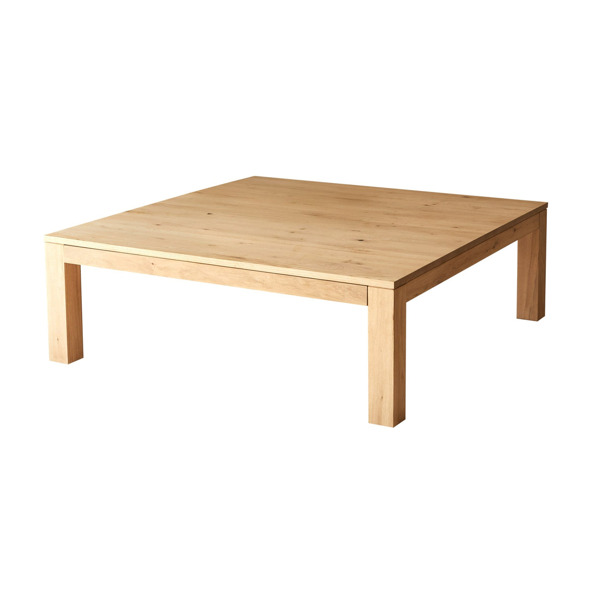 Tikamoon Eden oak coffee table in a styled living room, wide view
