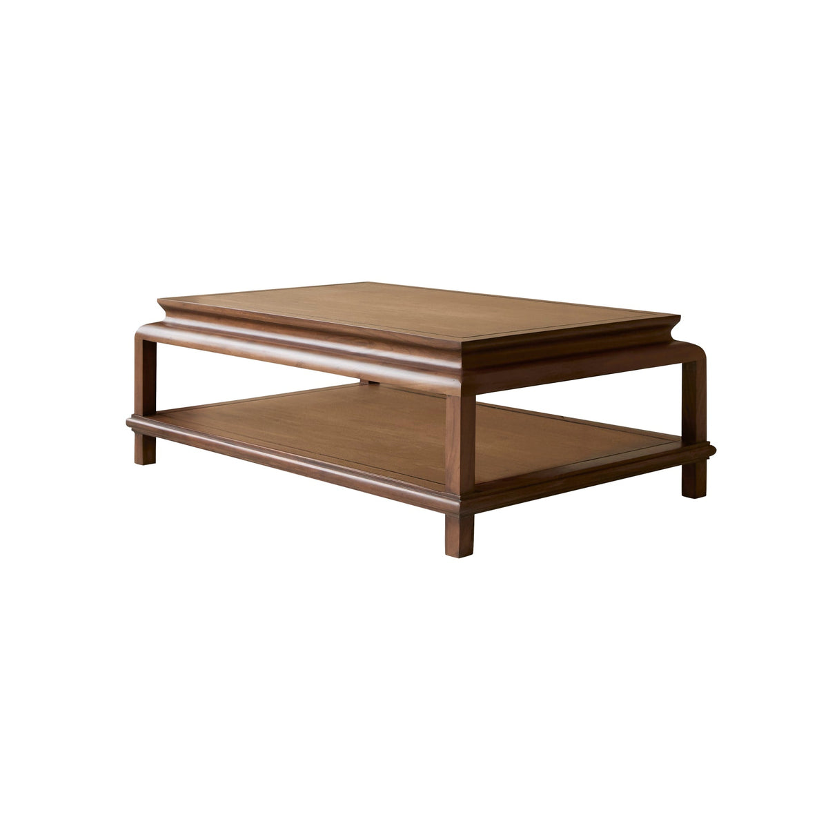 Tikamoon Achille solid acacia coffee table, three-quarter view