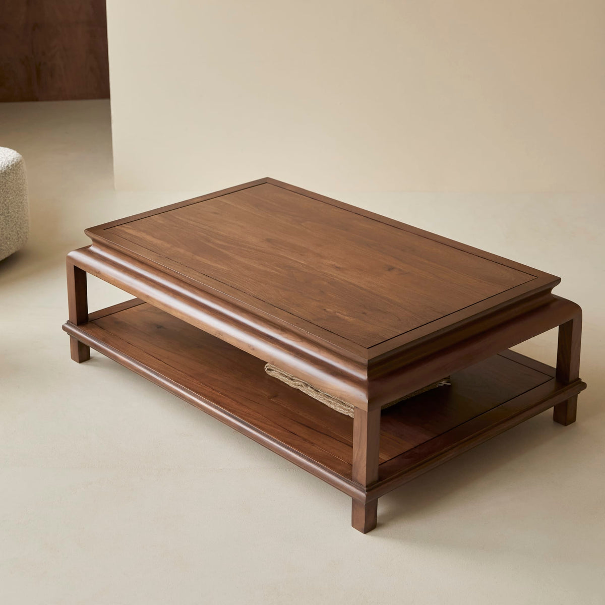 Tikamoon Achille acacia coffee table seen from above