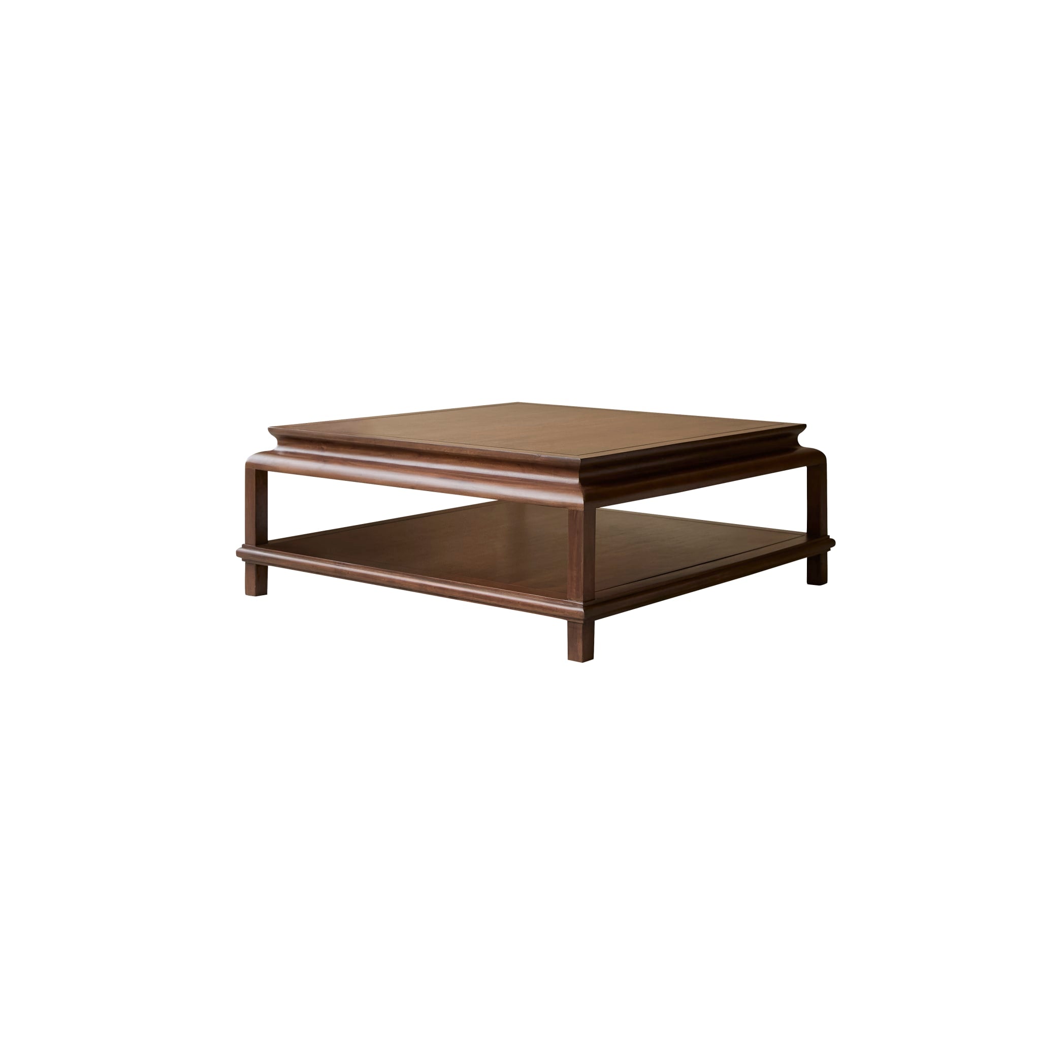 Achille acacia coffee table styled in a living room, alternate angle