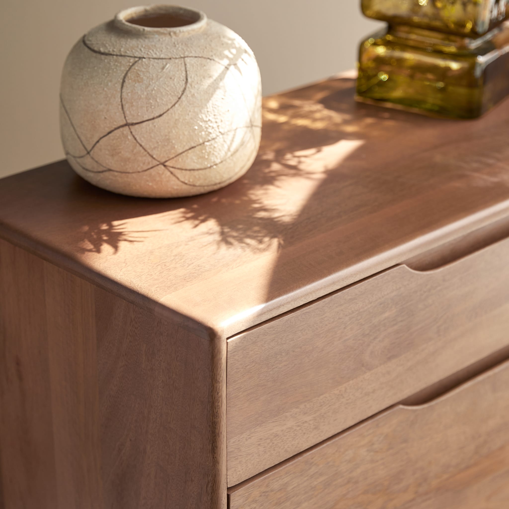 Tikamoon Gabrielle 39" sideboard in solid mango wood, opposite side view