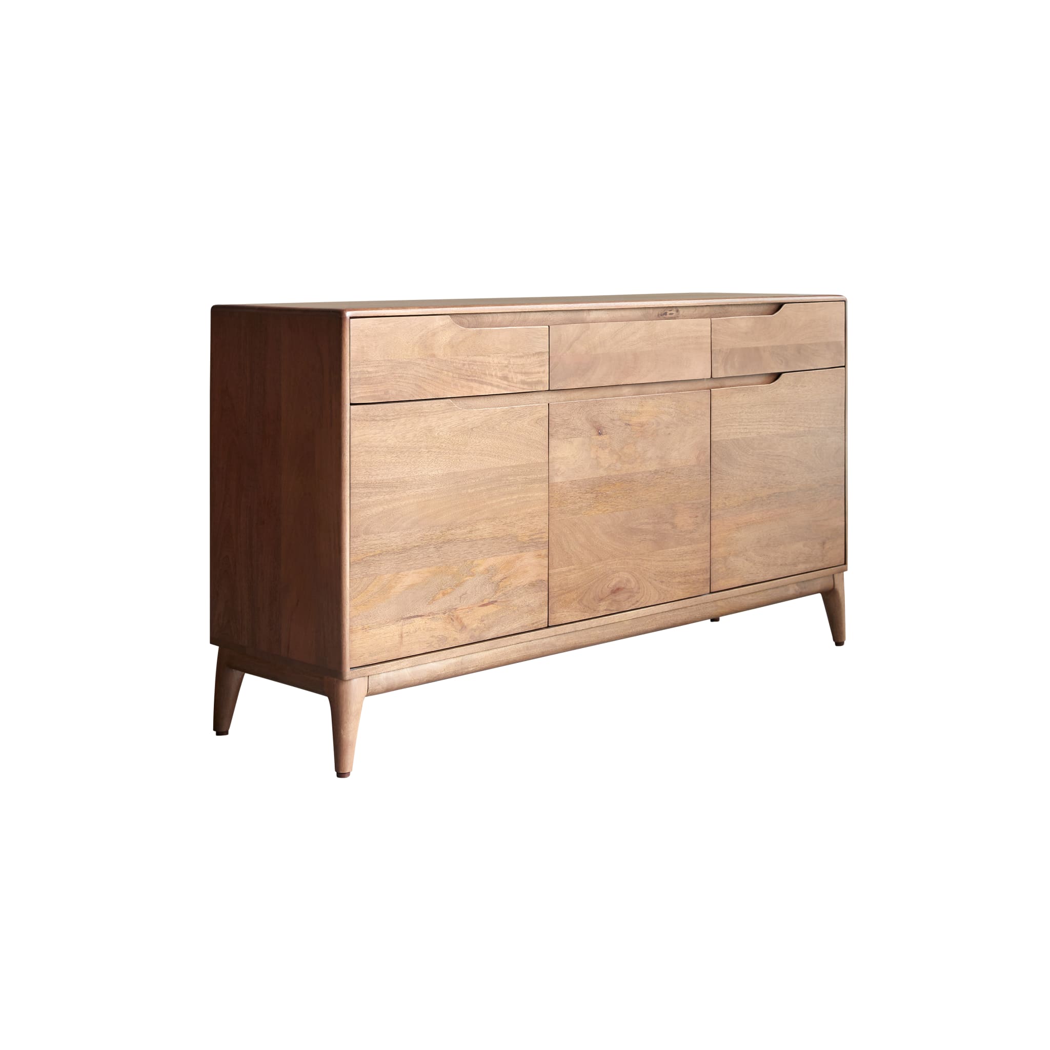Close-up of mango wood grain on the Tikamoon Gabrielle 59" sideboard