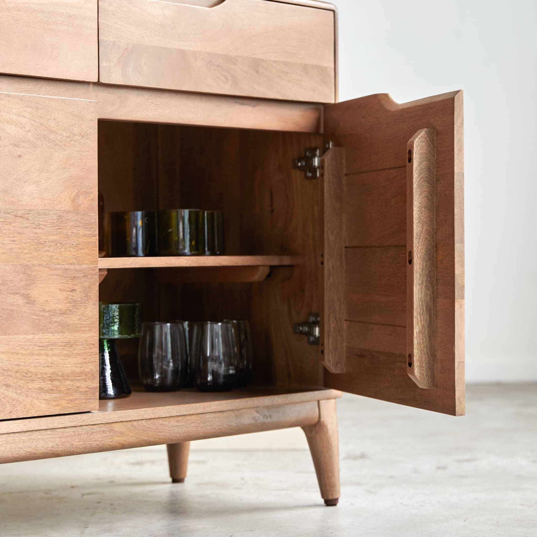 Tikamoon Gabrielle 59" sideboard in solid mango wood, alternate angle