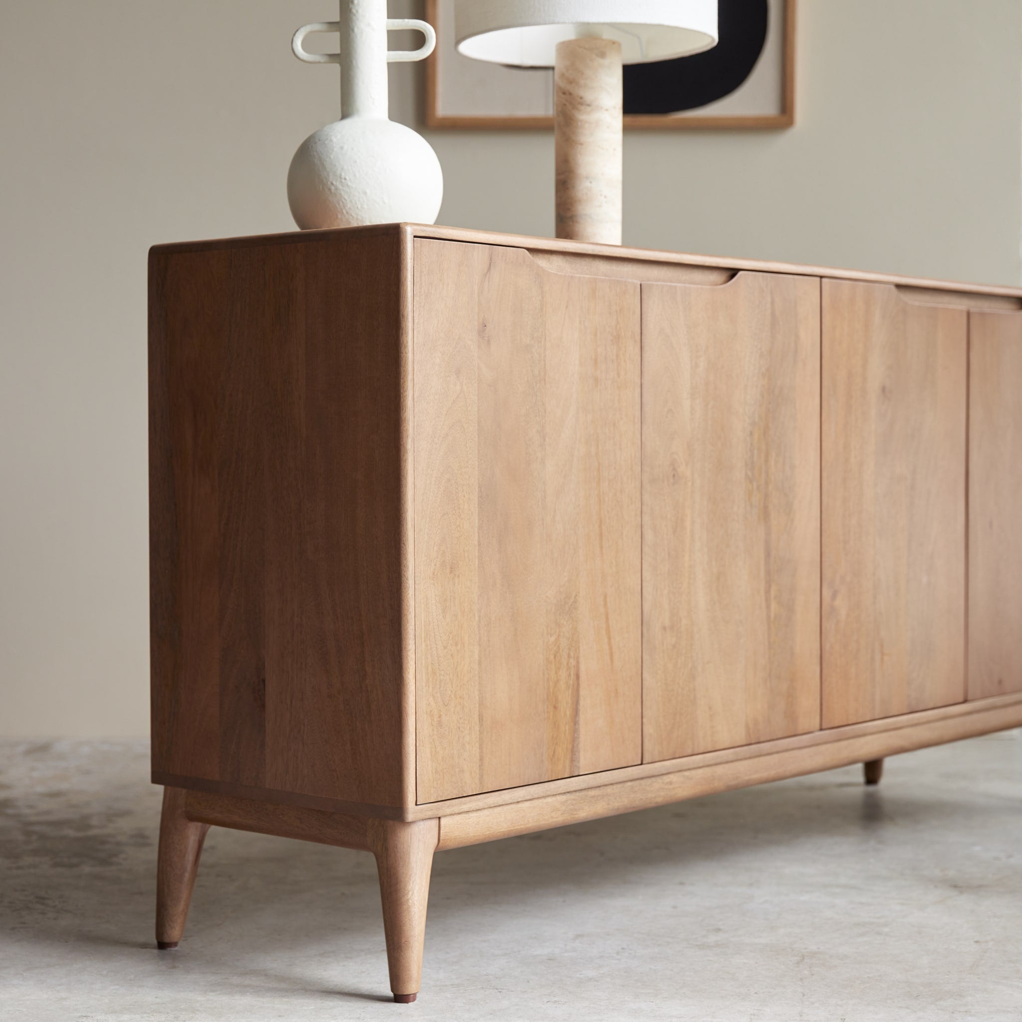 Tikamoon Gabrielle 63" sideboard in solid mango wood, another angle