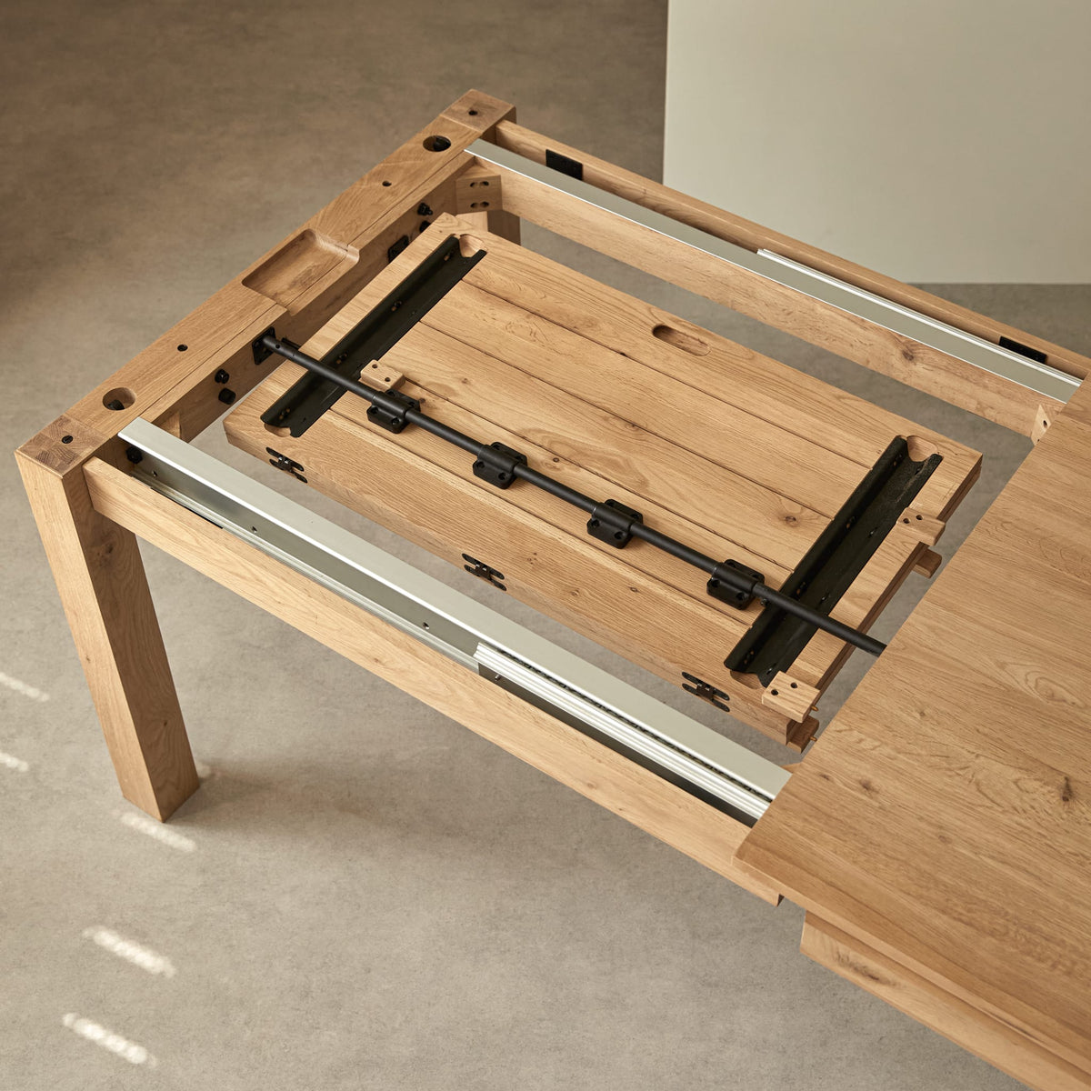 Tikamoon Eden extendable dining table in solid oak, secondary view