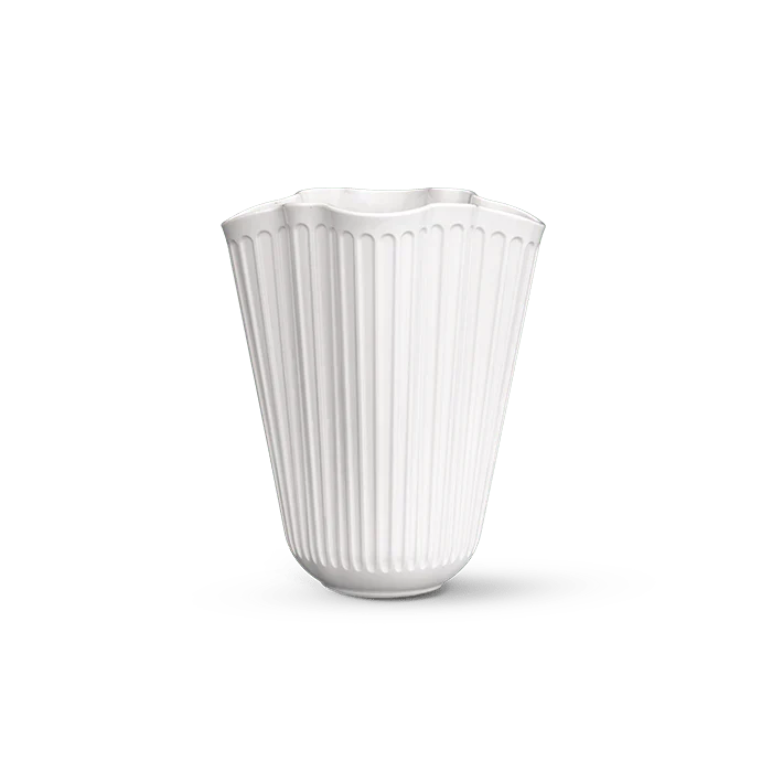 Kähler Hammershøi Unfold Vase in glazed stoneware, by Hans-Christian Bauer, B Corp certified Danish ceramic since 1839.