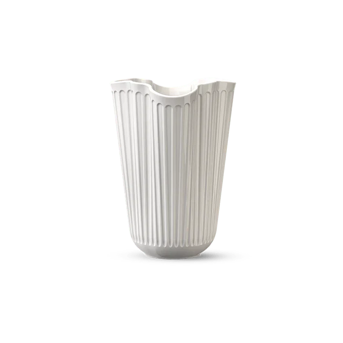 Kähler Hammershøi Unfold Vase in glazed stoneware, by Hans-Christian Bauer, B Corp certified Danish ceramic since 1839.