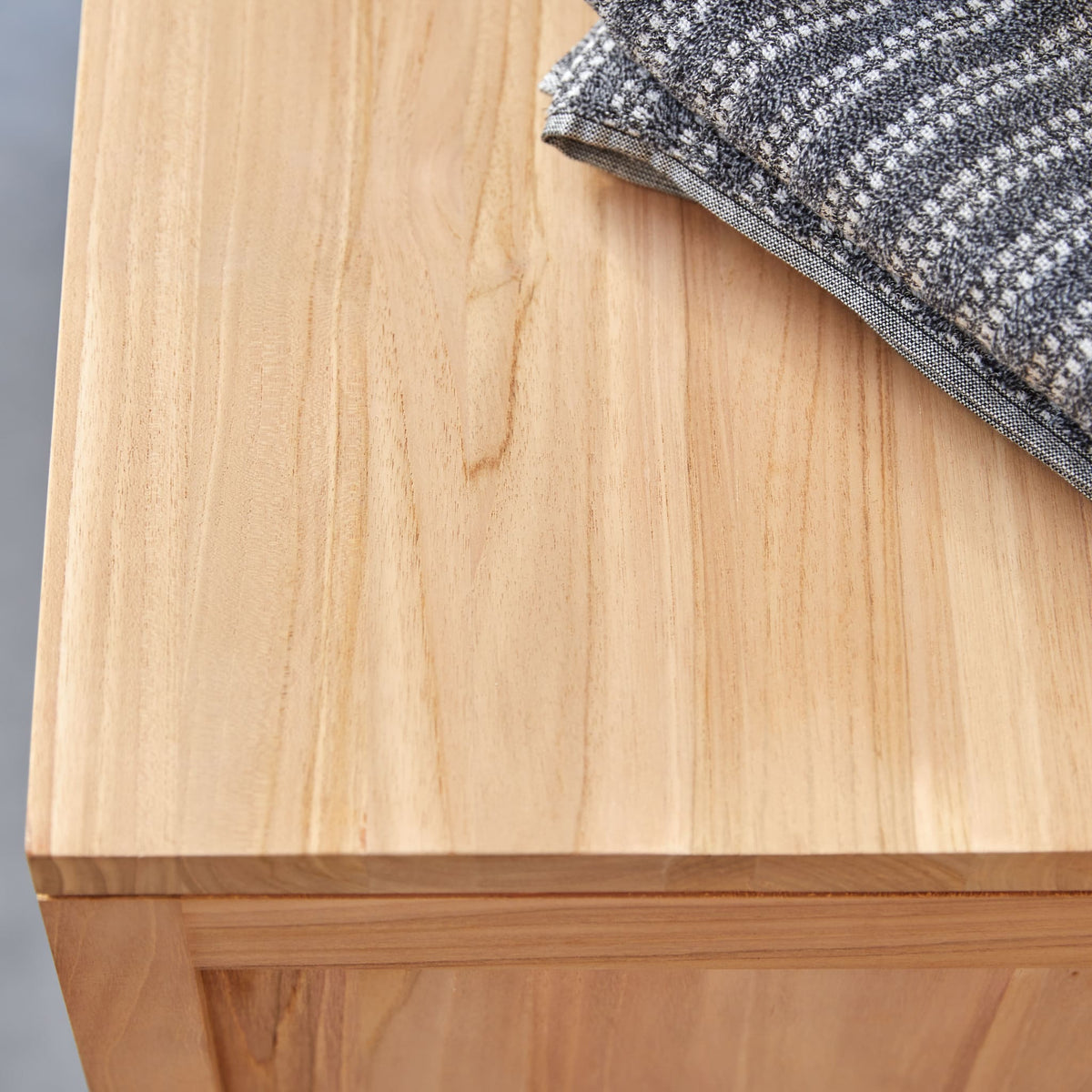 Tikamoon Serena solid teak vanity cabinet, side view