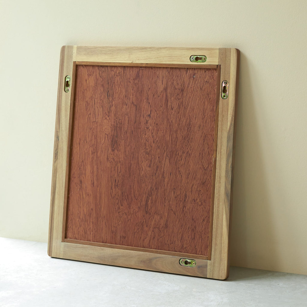 Tikamoon Lila mirror in solid acacia wood, three-quarter view