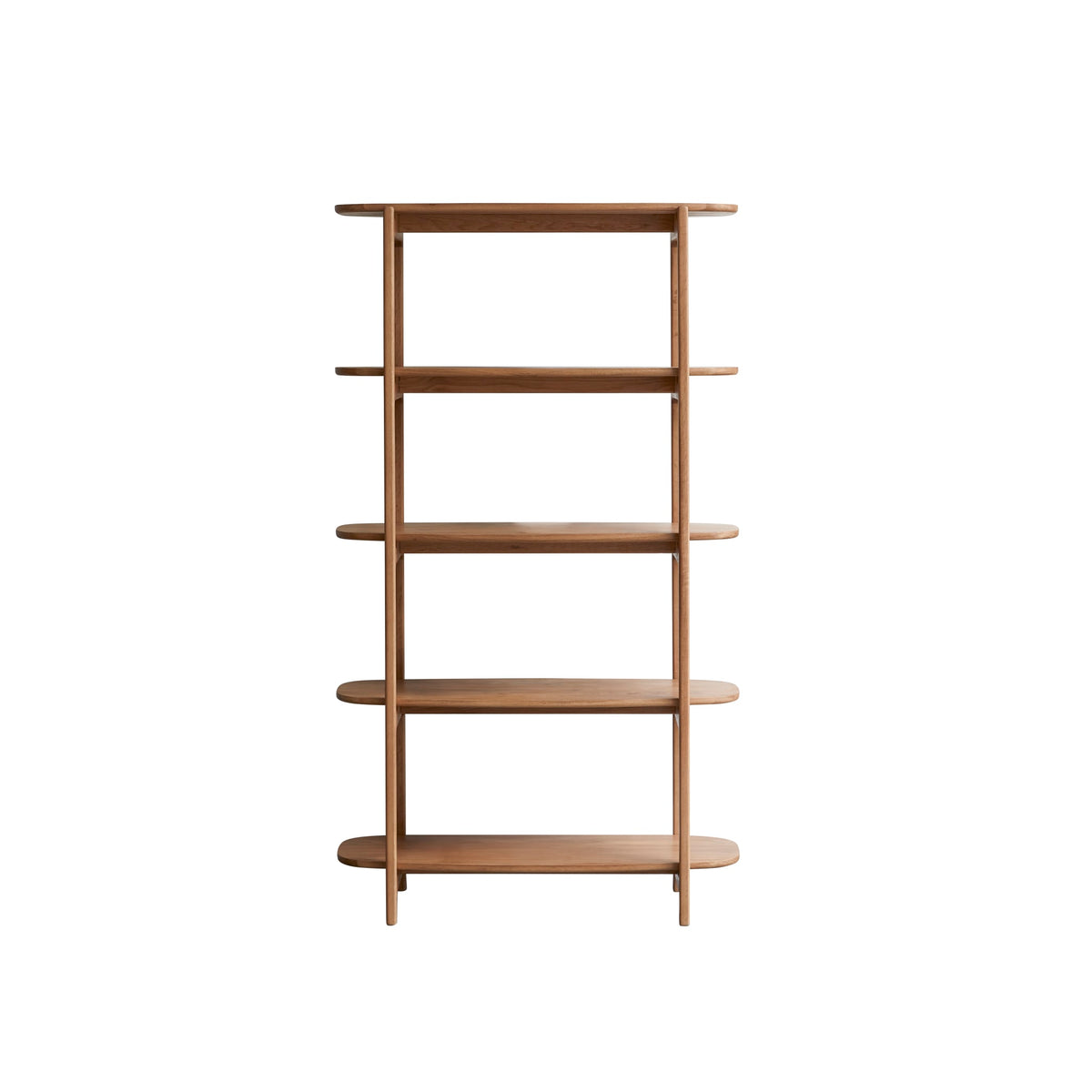 Tikamoon Rozenn oak bookcase styled in a living room