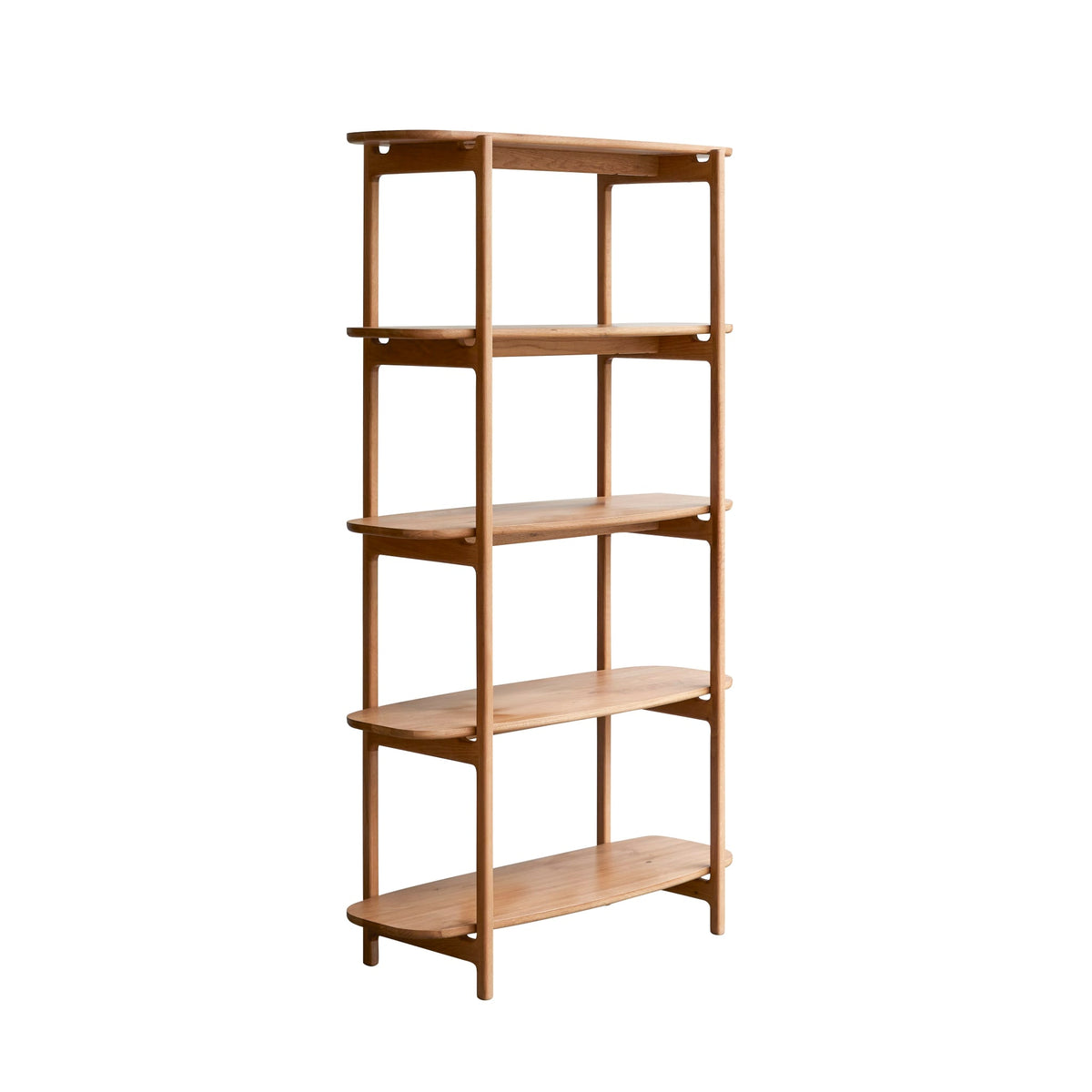 Tikamoon Rozenn oak bookcase styled with books and plants