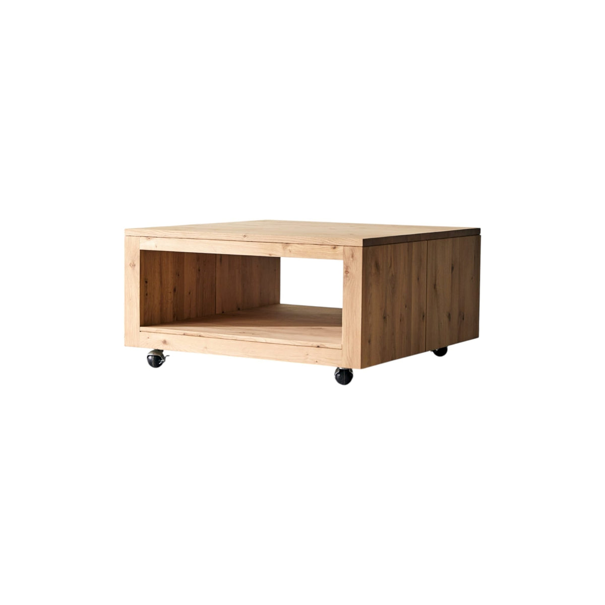 Tikamoon Anoa oak coffee table in a styled living room, wide view
