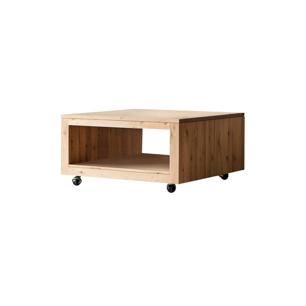 Tikamoon Anoa oak coffee table styled in a living room beside a sofa