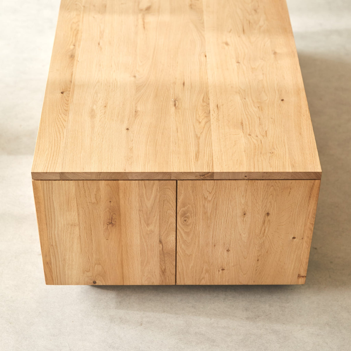 Tikamoon Anoa rectangular coffee table in solid oak, side view