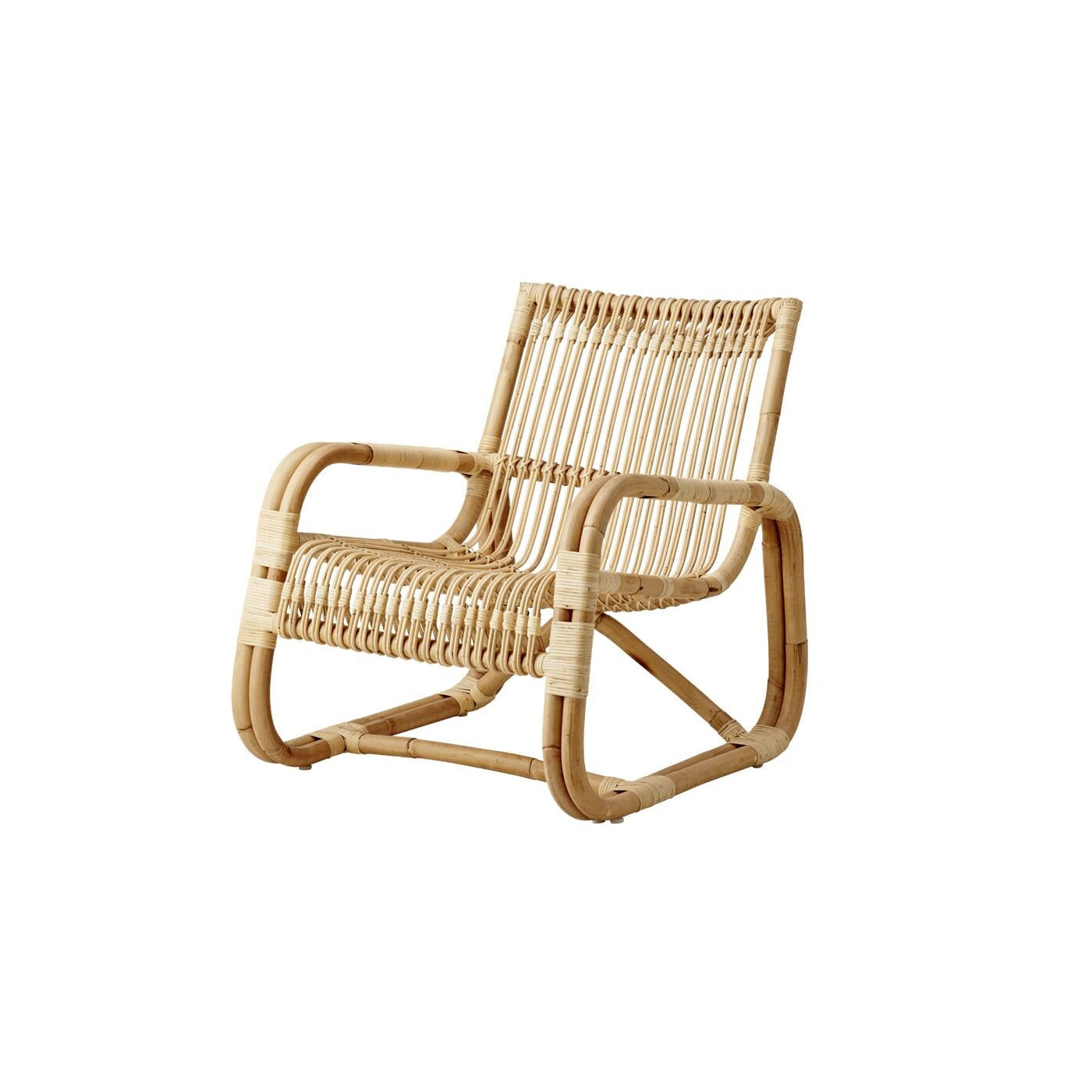 Cane Line Curve Lounge Chair Wicker chair on a white background