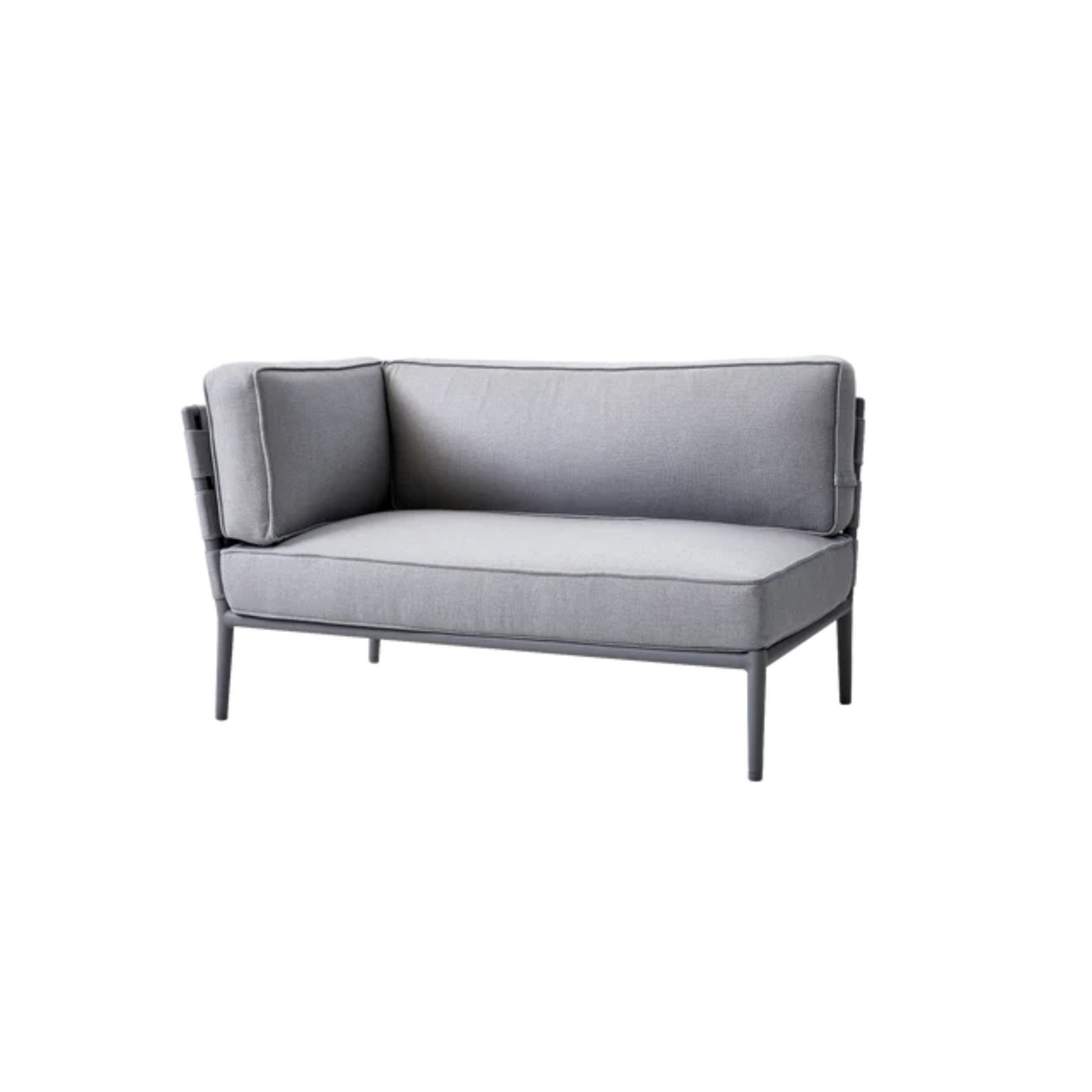 Cane-line Conic 2-seater Sofa Right Module in Light Gray, rattan