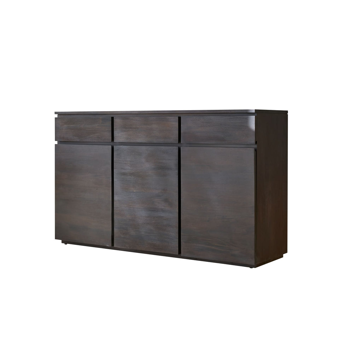 Tikamoon Eva sideboard in solid mahogany, styled with decorative objects on top