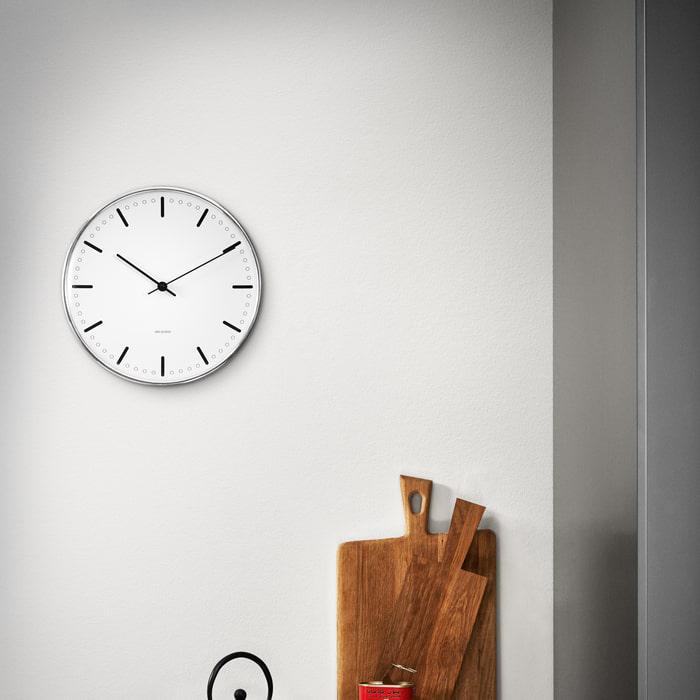 Arne Jacobsen City Hall Wall Clock White/Black