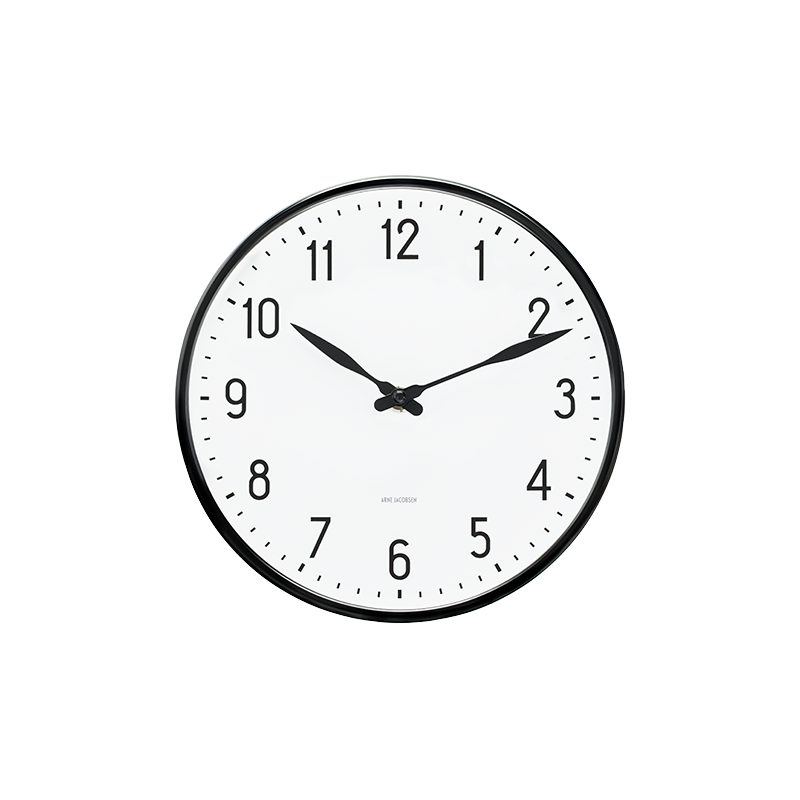 Arne Jacobsen Station Wall Clock White/Black