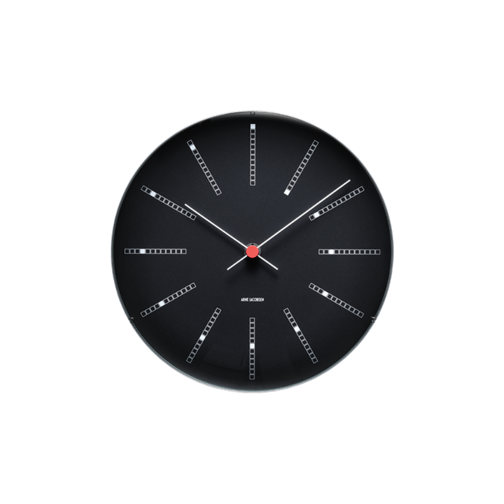 Arne Jacobsen Bankers Wall Clock, Black, Medium, Ø: 8.3"