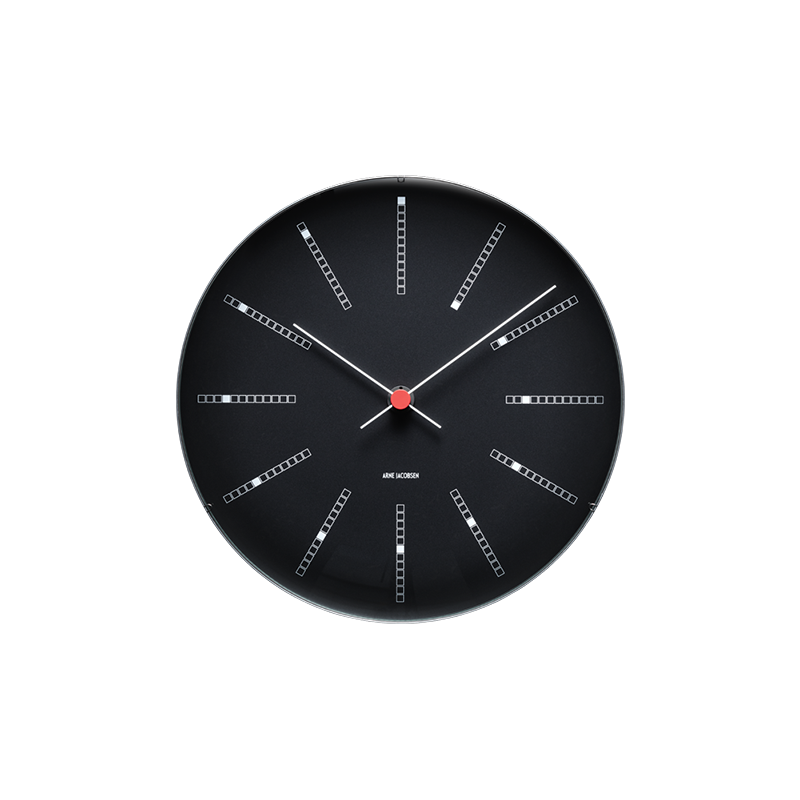 Arne Jacobsen Bankers Wall Clock, Black, Medium, Ø: 8.3"