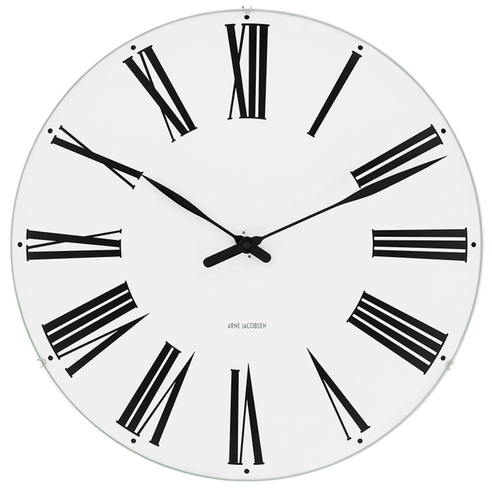 Arne Jacobsen Roman Wall Clock White/Black