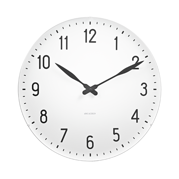 Arne Jacobsen Station Wall Clock White/Black