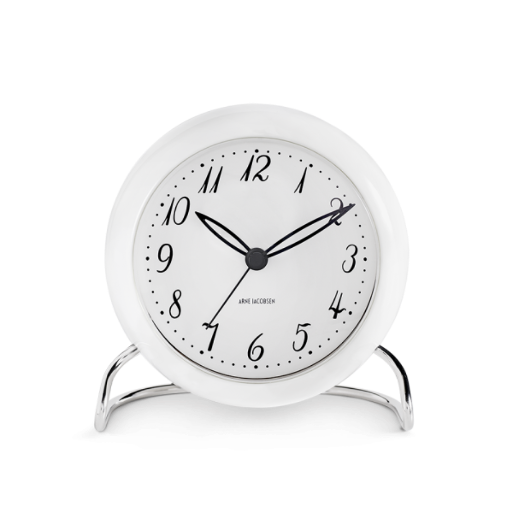 Arne Jacobsen Lk Table Clock White H 4.7in Dia 4.3in