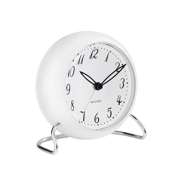 Arne Jacobsen Lk Table Clock White H 4.7in Dia 4.3in