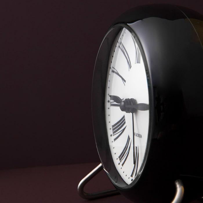 Arne Jacobsen Roman Table Clock White/Black H 4.7in Dia 4.3in