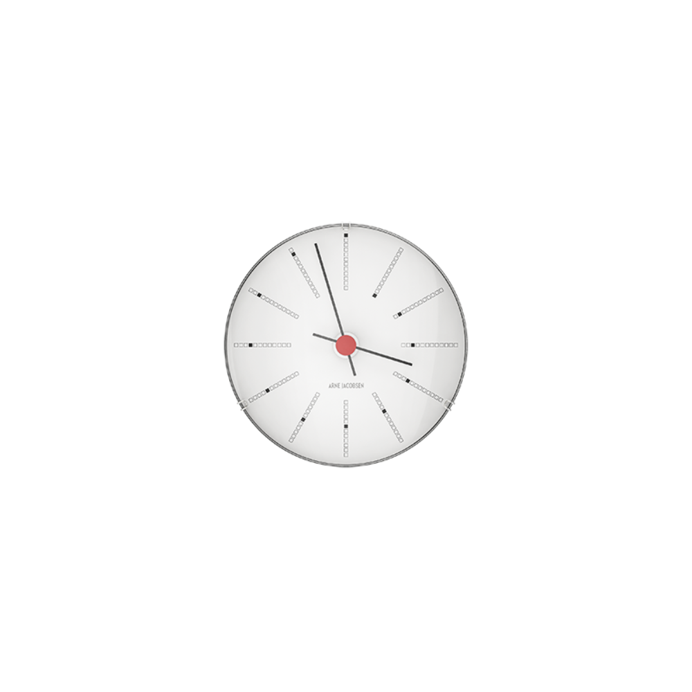 Arne Jacobsen Bankers Wall Clock White/Black/Red