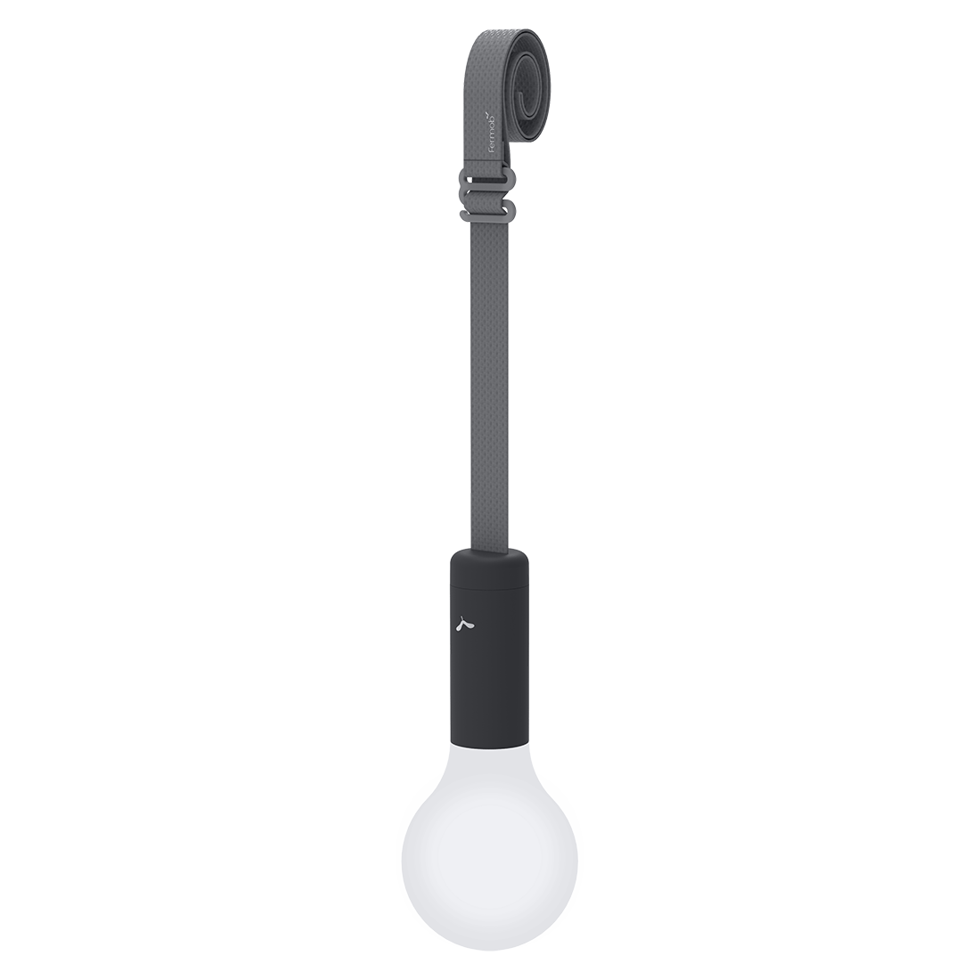 Fermob Aplô Lamp H.9 in. + Suspension Strap in Anthracite powder-coated steel, outdoor lighting from France