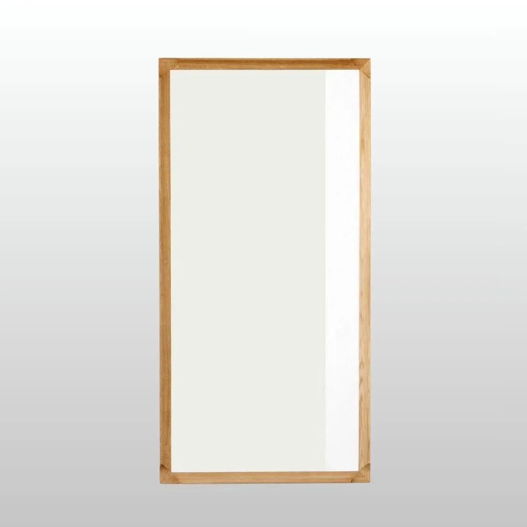 Aakjaer Arcus Mirror in natural oiled oak, a 35.4 x 17.7 in wall mirror with a solid oak frame