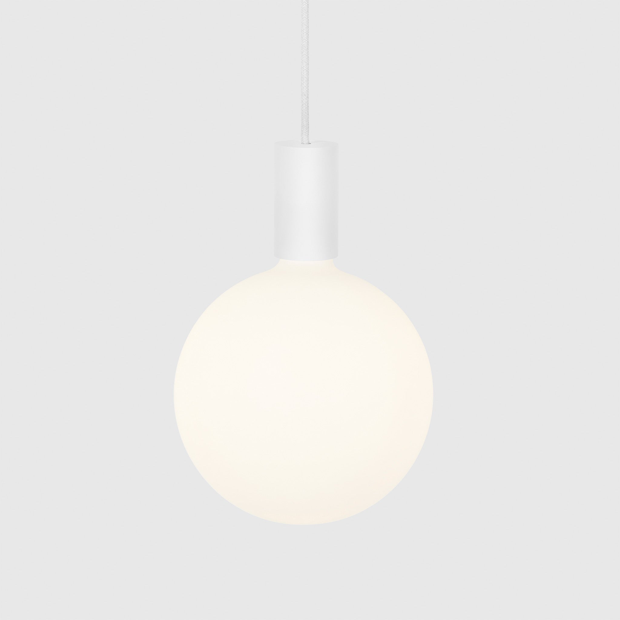 Tala Alumina Single Pendant with Sphere V bulb, top-down view of canopy
