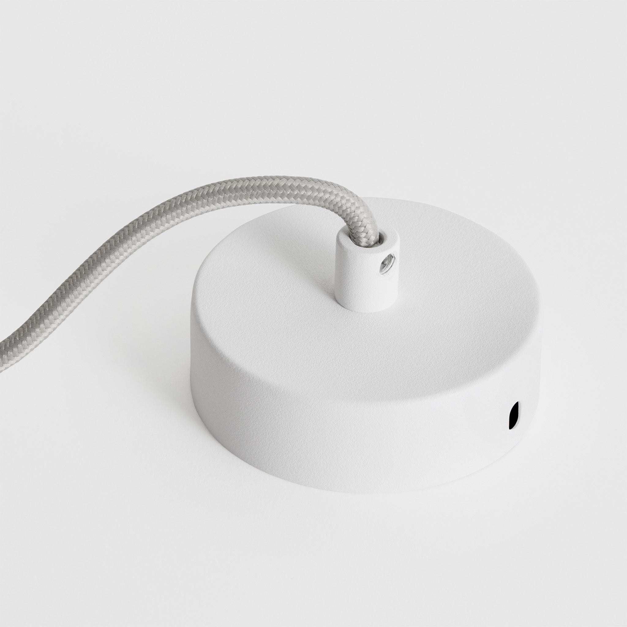 Tala Alumina Single Pendant with Sphere V bulb, three-quarter angle