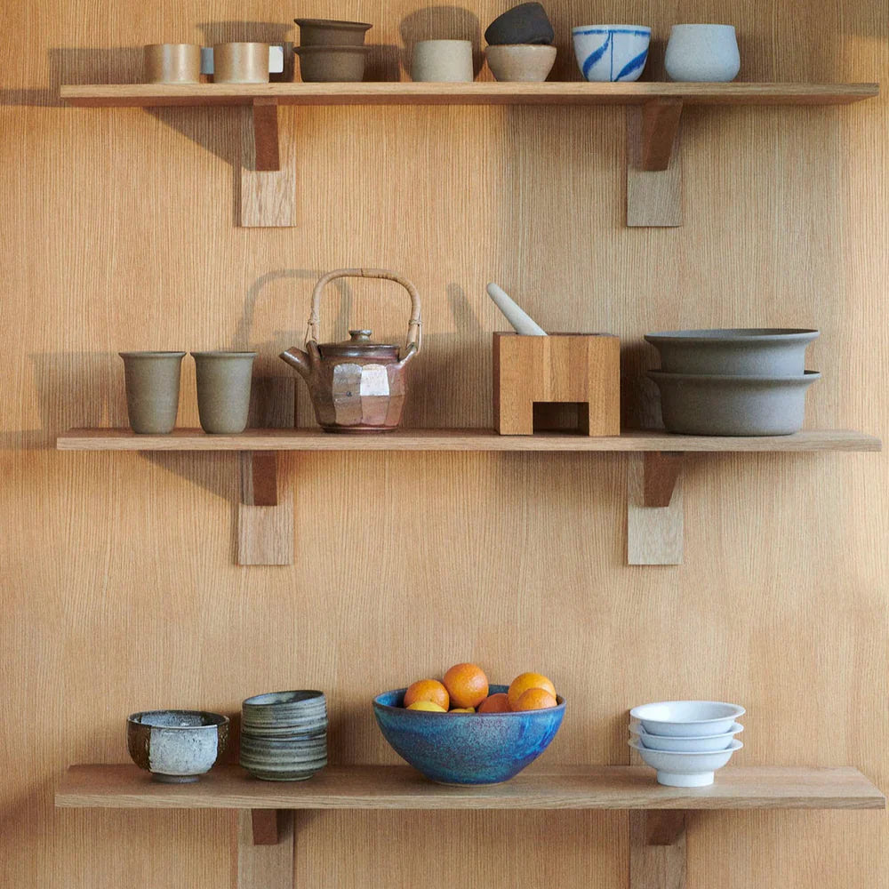 FDB Møbler Shelves in solid oak, designed by Laura Bilde