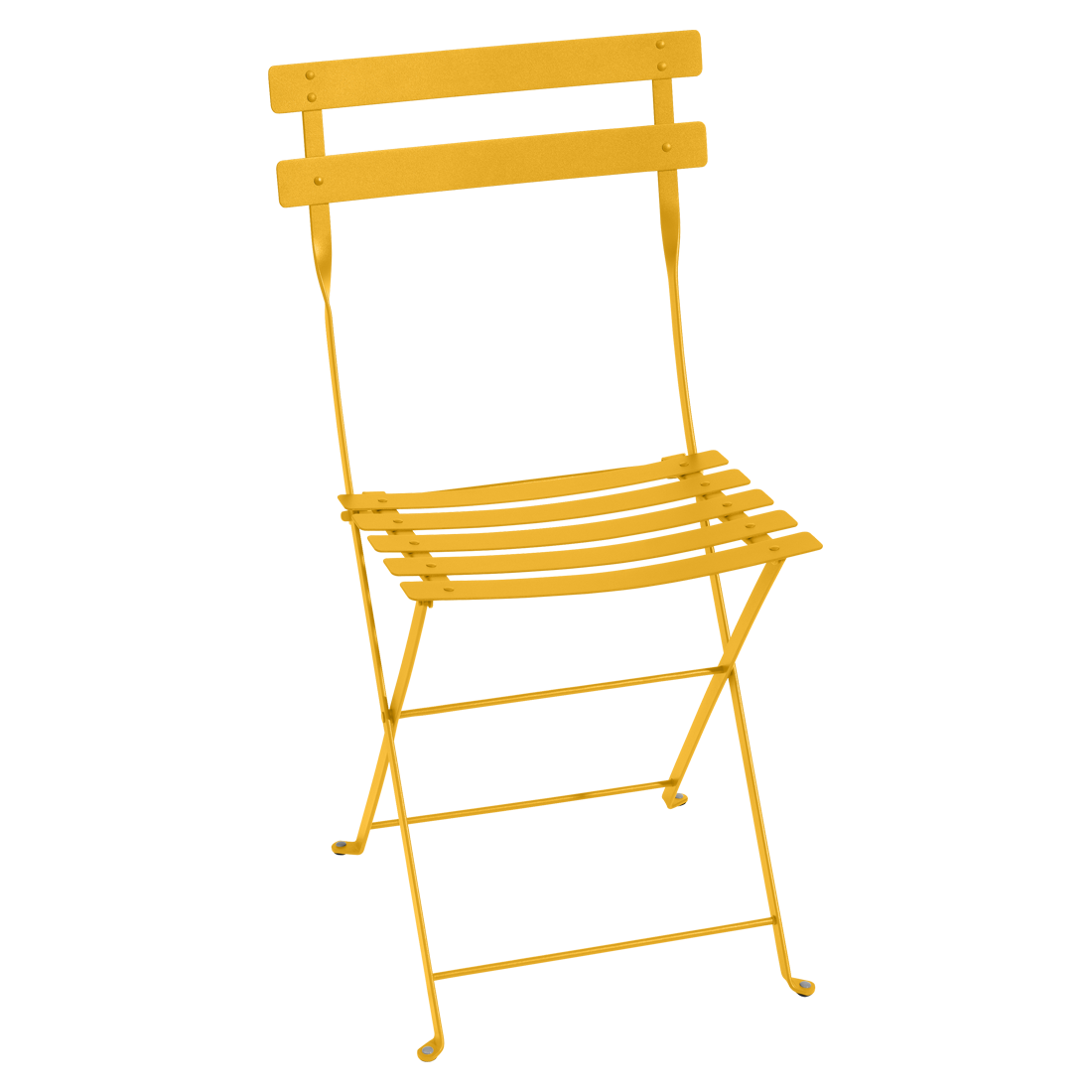 Fermob Bistro Metal Chair in Honey powder-coated steel, the 1889 Parisian cafe archetype