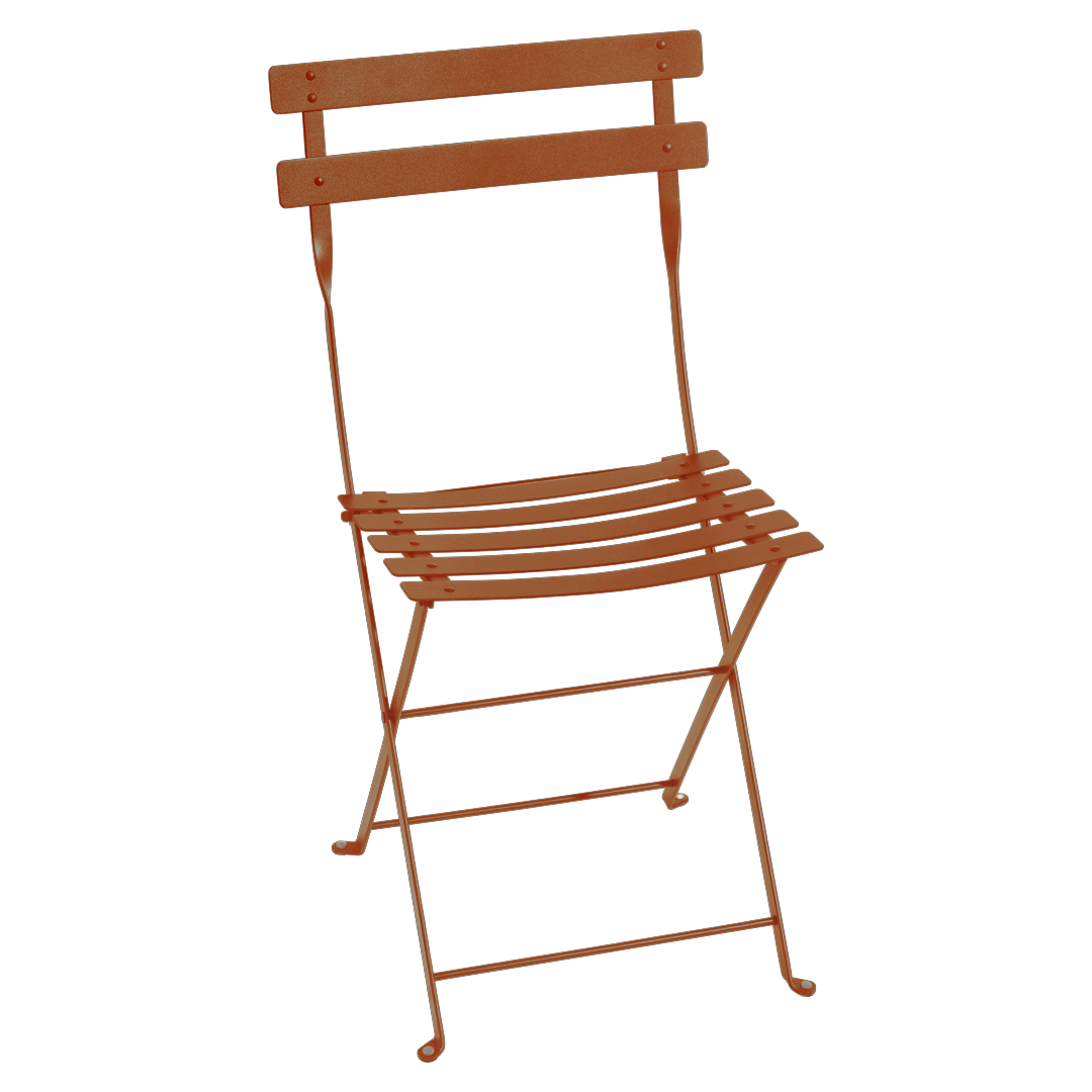 Fermob Bistro Metal Chair in Candied Orange powder-coated steel, the 1889 Parisian cafe archetype