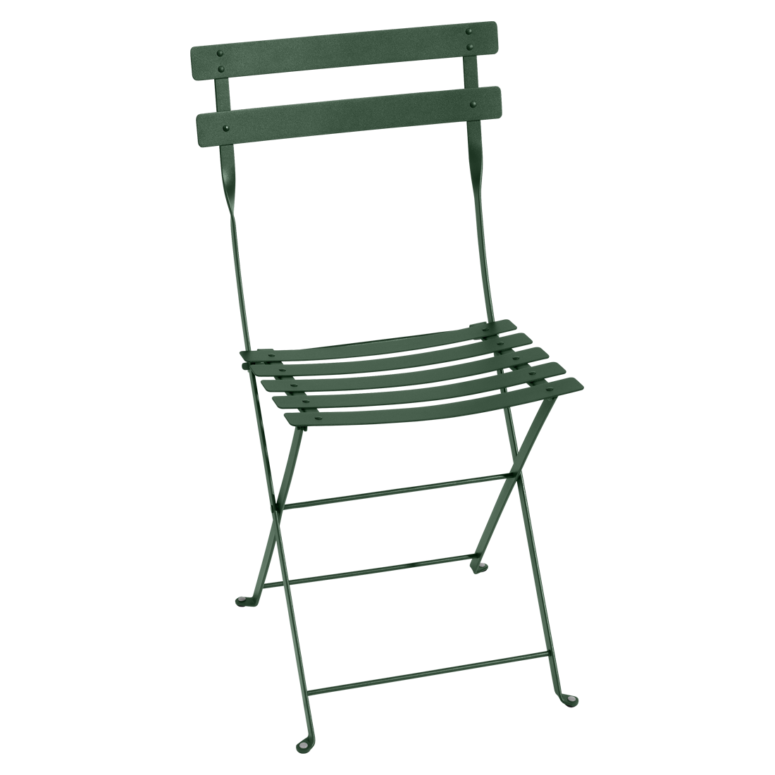 Fermob Bistro Metal Chair in Cedar Green powder-coated steel, the 1889 Parisian cafe archetype